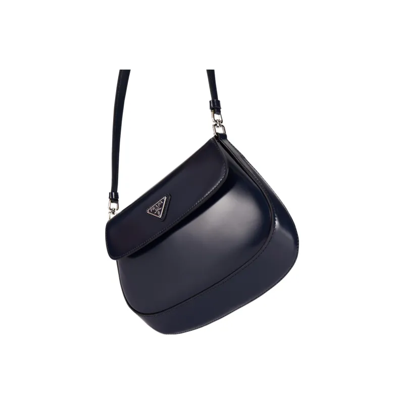 PRADA Cleo Leather Portable Crossbody Bag Shoulder Bag Women's Marine Blue-4