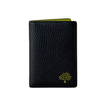Mulberry Coarse Grain Leather Wallet Women's Black