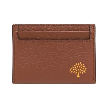 Mulberry Coarse Grain Leather Credit Card Holder Regular Men's Chestnut Brown