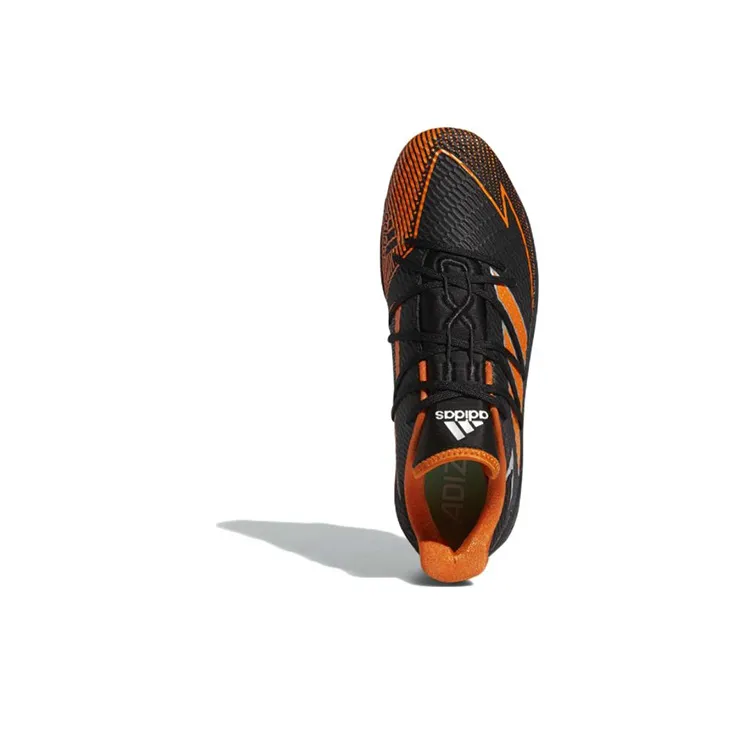 Adidas Adizero Cleats Afterburner 7 Anti-Slip Wear-Resistant Low-Top Baseball Training Shoes Men's Black Orange-4