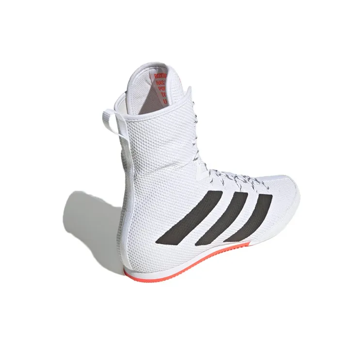Adidas Box Hog Anti-Slip Wear-Resistant High-Top Training Shoes Men's White Black-3