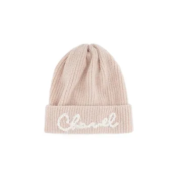 CHANEL Wool Beanies Women's Milk Tea Beige