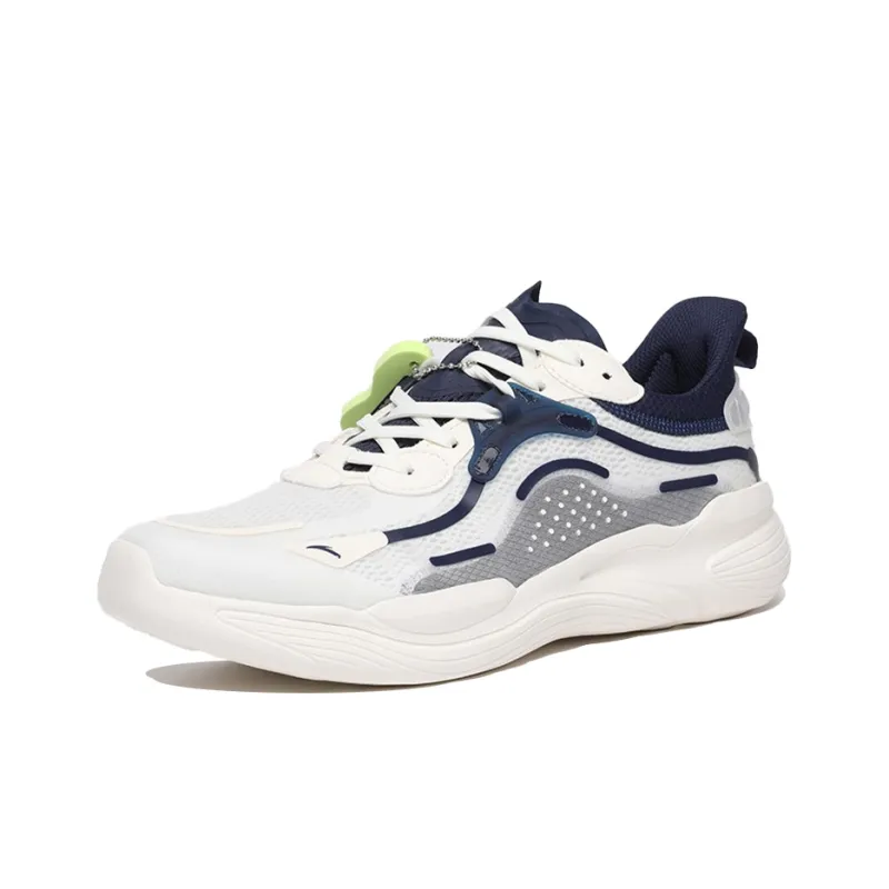 ANTA Training Shoes Men Low Top Ivory White/Opaque Simple Blue-1