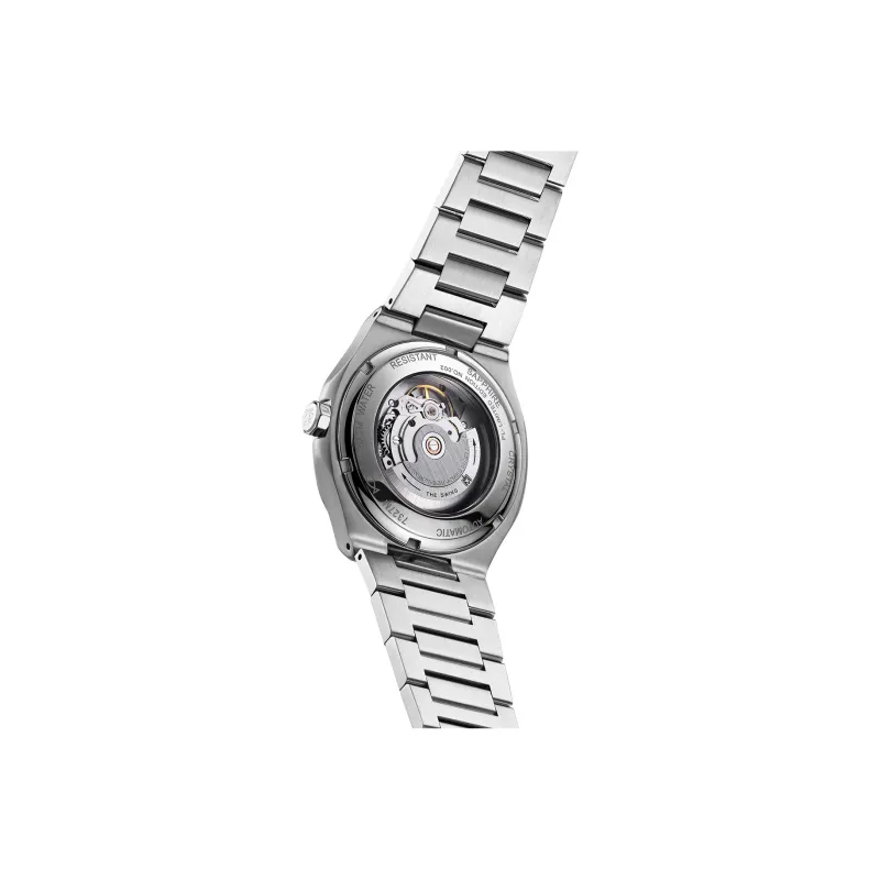 MANJAZ Automatic Mechanical Movement Stainless Steel Watchband Watch Men's Watches Blue Dial-3