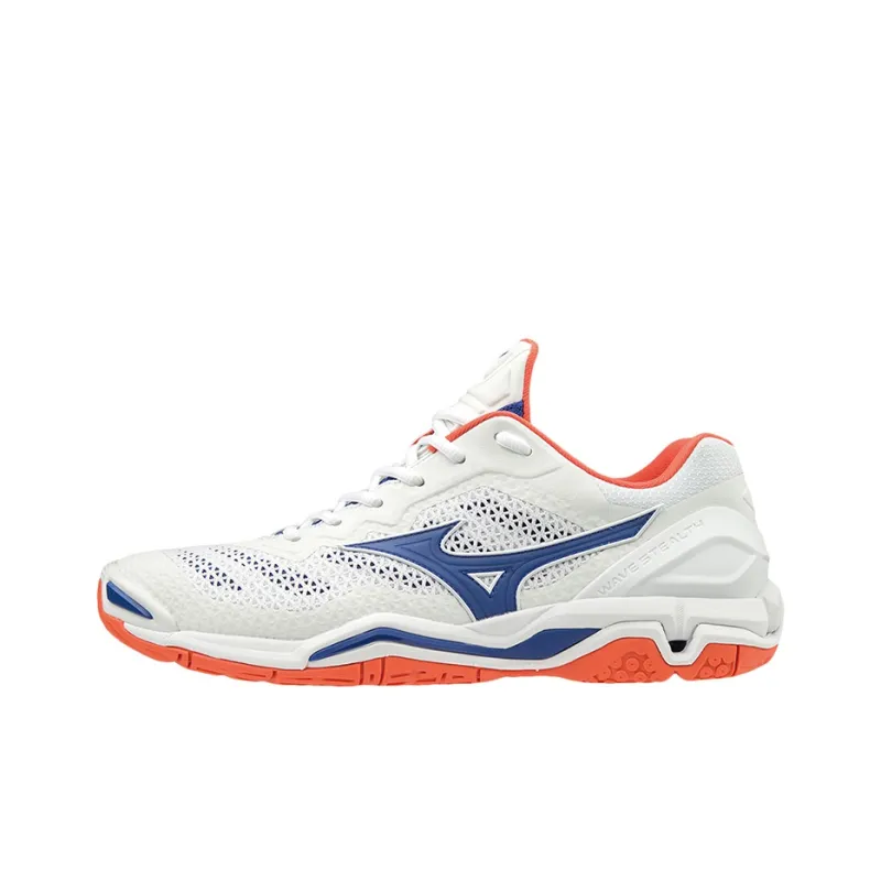 Mizuno Wave Stealth 5 Low Tops Volleyball Shoes White Blue Pink-0