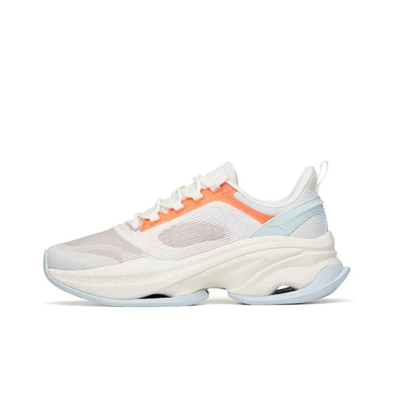 Anta Variety Training Collection Cushioning Anti Slip And Wear Resistant Low Top Training Shoes Women's White Orange-0