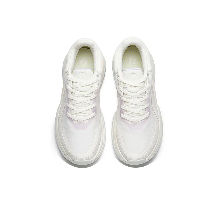 ANTA Training Shoes Women's Low Top Ivory White/Misty Purple/White Gray Green-3