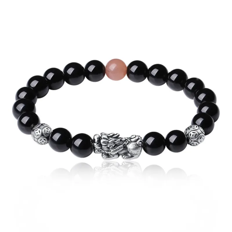 Teddy Bear Collection Obsidian Bracelets Unisex-2