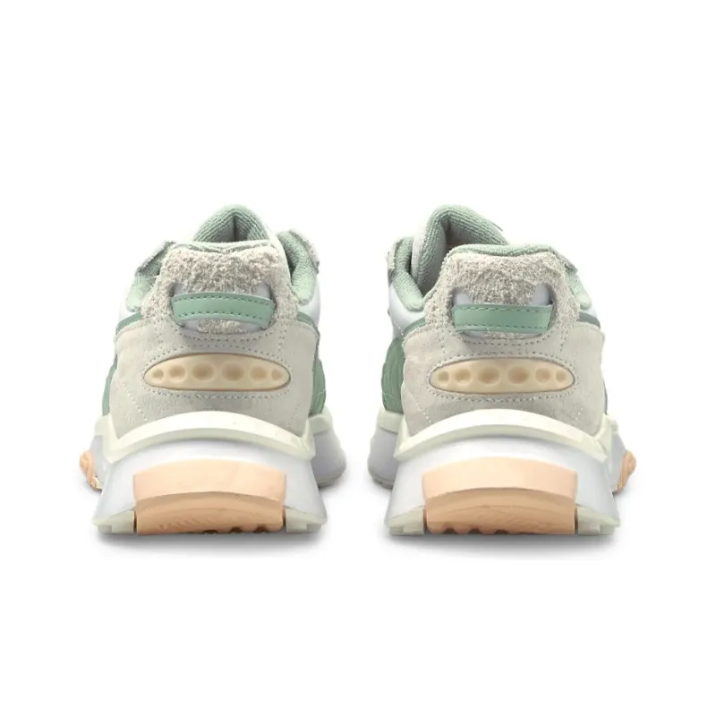 PUMA Wild Rider Prm White Grey Green Women's-3