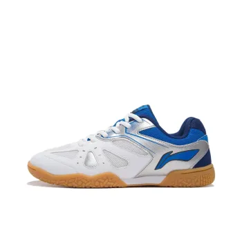 LiNing Cushioned Slip Resistant Abrasion Resistant Low Top Training Shoes Women's White Blue