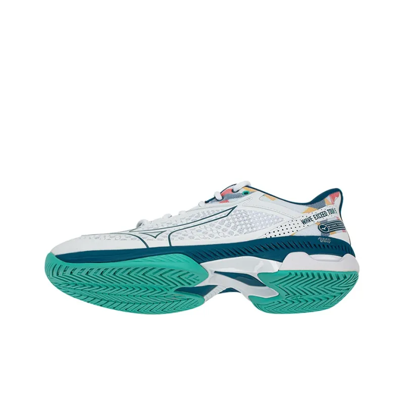 Mizuno Wave Exceed Tour 5 Wear-Resistant Low-Top Training Shoes Unisex White Blue-4