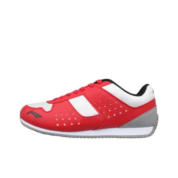 LiNing Cushioning Anti Slip And Wear Resistant Low Top Fencing Shoes Unisex Red White Gray