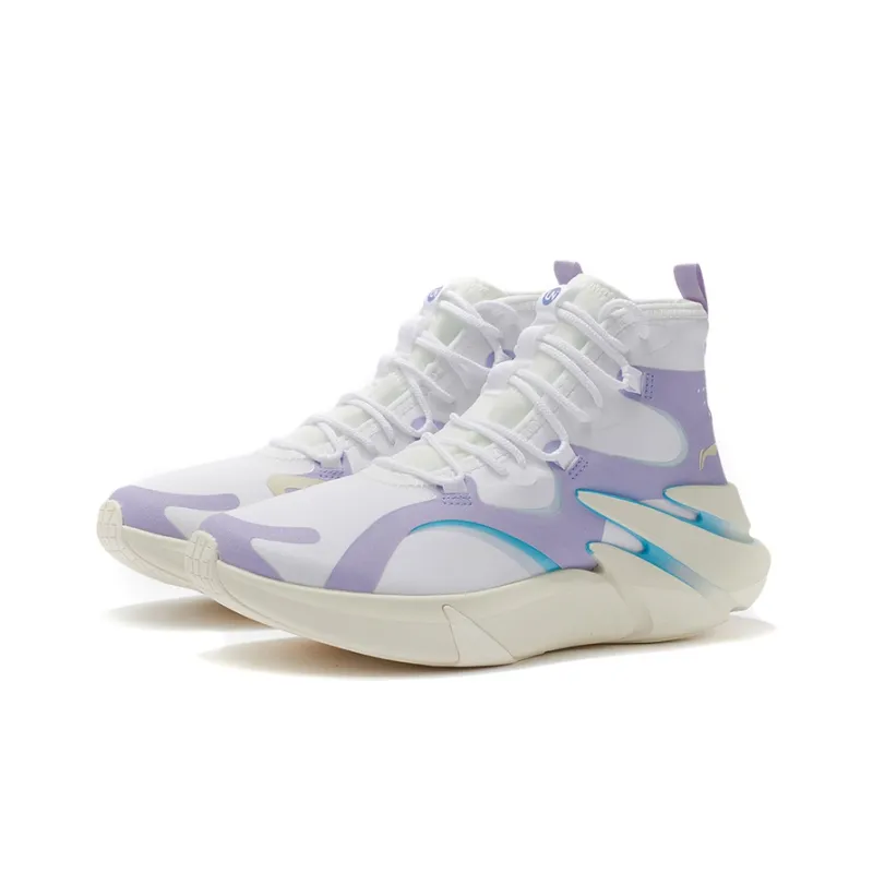 LiNing Shocked Anti Slip Wear Resistant High Top Training Shoes Women's Purple-2