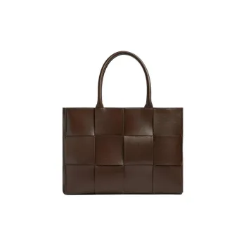 Bottega Veneta Intreccio Woven Calfskin Tote Bag Shopping Bag Handbag Men's Brown