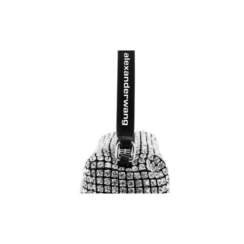 Alexander Wang Medium Wangloc Rhinestone embellished Clutch Bag-5