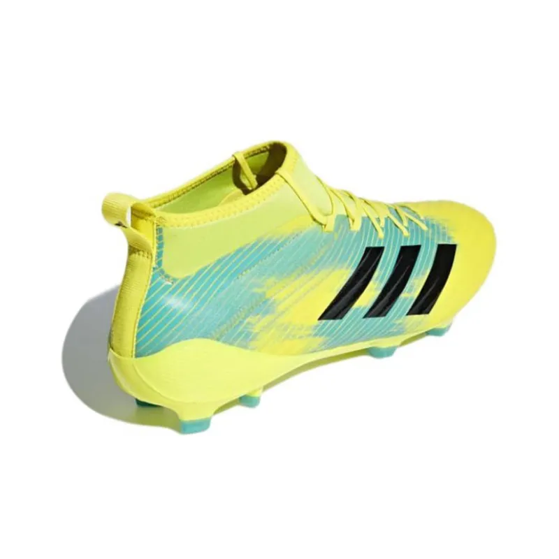 Adidas Predator Flare Fg Boots Wear-Resistant Mid-Top Training Shoes Men's Yellow-3