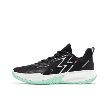 361° Big3 Team Cushioned Slip Resistant Breathable Low Top Basketball Shoes Men's Black White Cyan