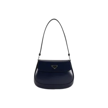 PRADA Cleo Leather Portable Crossbody Bag Shoulder Bag Women's Marine Blue