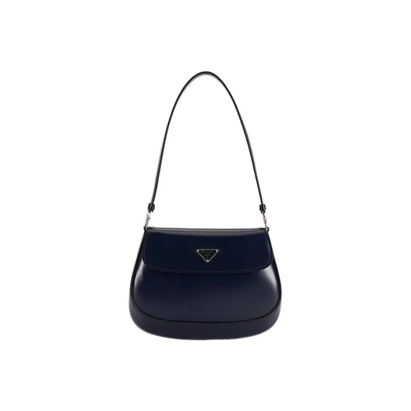 PRADA Cleo Leather Portable Crossbody Bag Shoulder Bag Women's Marine Blue-0
