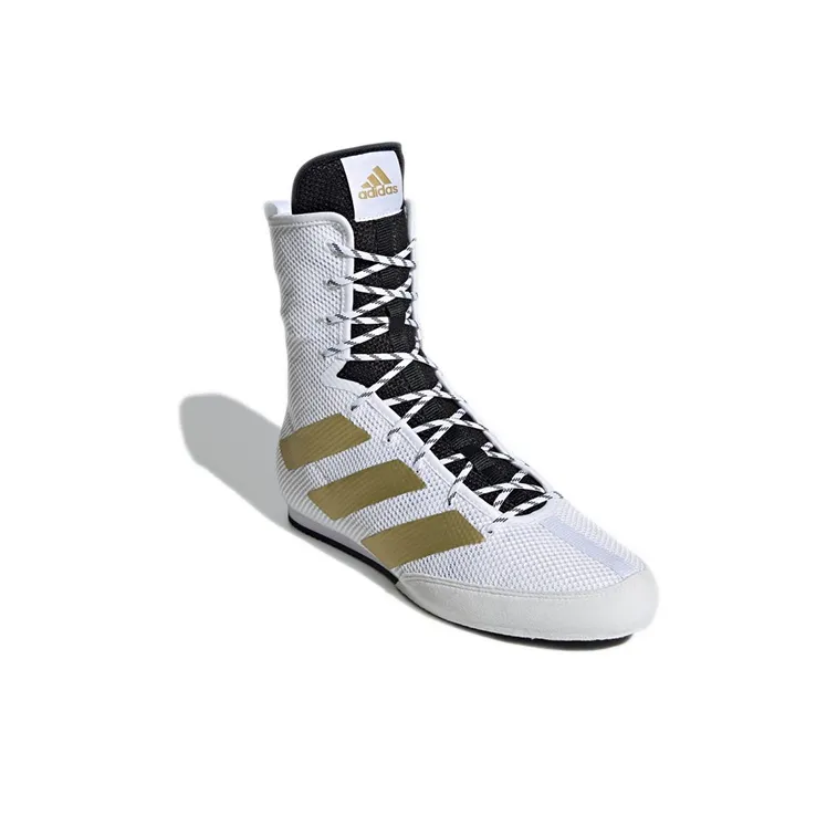 Adidas Box Hog 3 High-Top Training Shoes Men's White Gold-2
