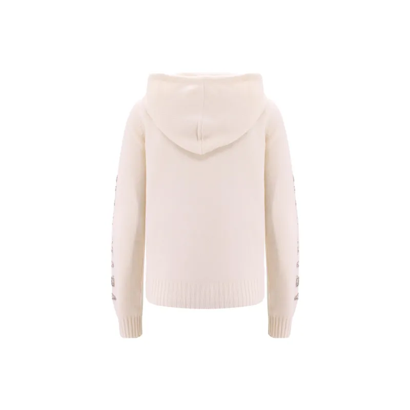 MaxMara Crystal embellished Wool blend Hoodie-1