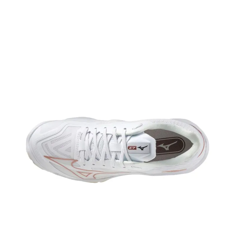 Mizuno Wave Lightning Z7 Cushioning Anti Slip Wear Resistant Breathability Low Top Training Shoes Unisex White Lotus-2