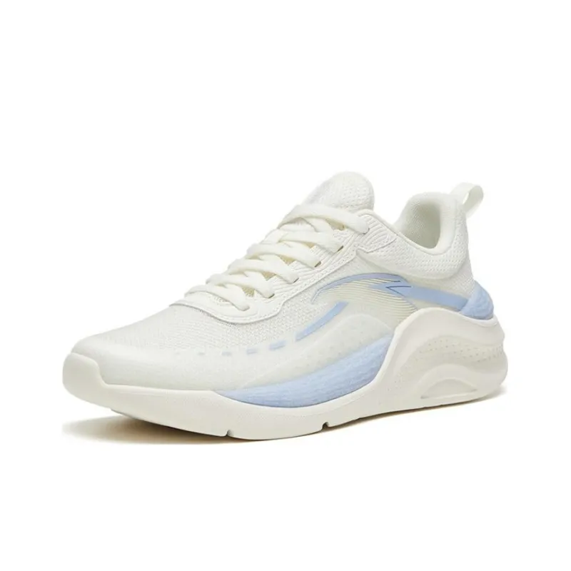 Anta Shenxi Anti Slip Wear Resistant Low Top Training Shoes Women's White Blue-1