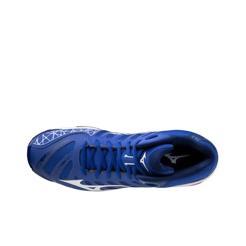 Mizuno Wave Voltage Anti-Slip And Wear-Resistant Breathable Mid-Top Training Shoes Men's Blue White-2