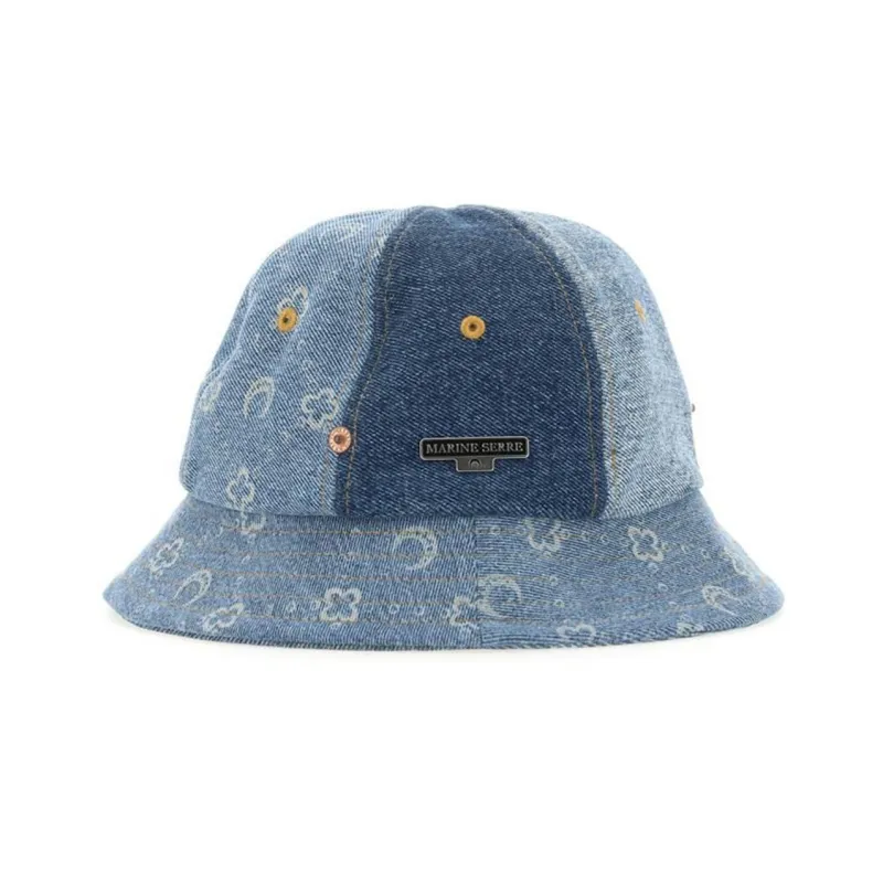 Marine Serre Cotton Bucket Hats Men's Blue-0