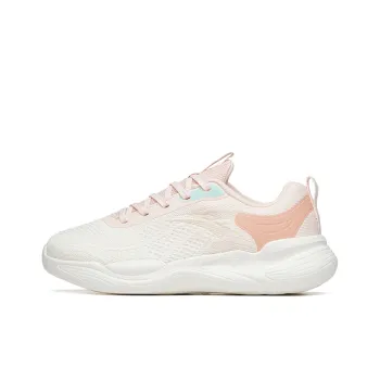 Anta Cushioned Anti Slip And Wear Resistant Lightweight Low Top Training Shoes Women's White Pink