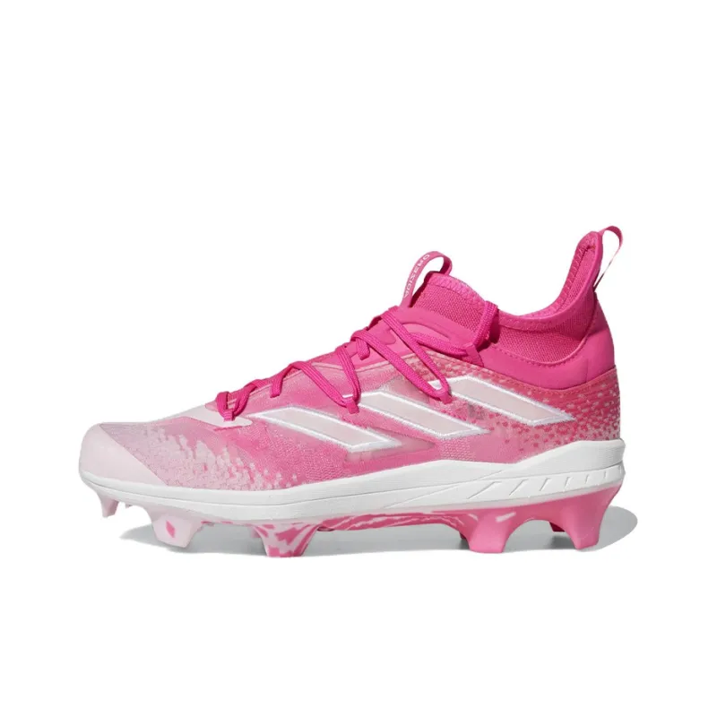 Adidas Adizero NWV TPU Wear Resistant Slip Resistant Mid Top Baseball Shoes Pink-0