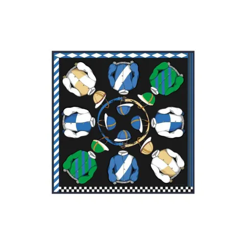 LONGCHAMP Silk Scarves Women's Black