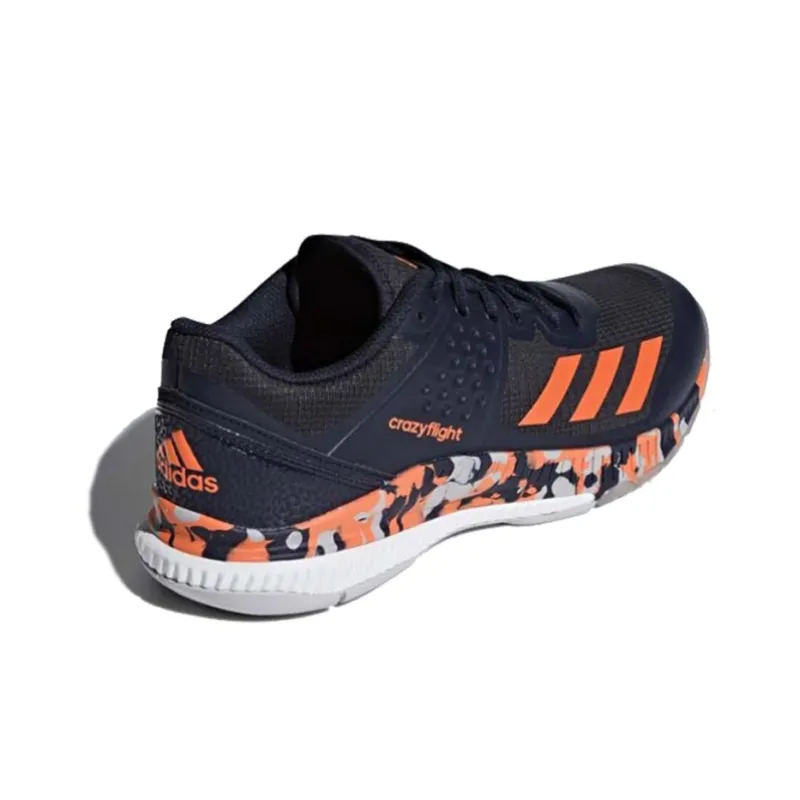 Adidas Crazyflight Volleyball Wear-Resistant Slip-Resistant Low-Top Training Shoes Men's Blue Orange-3