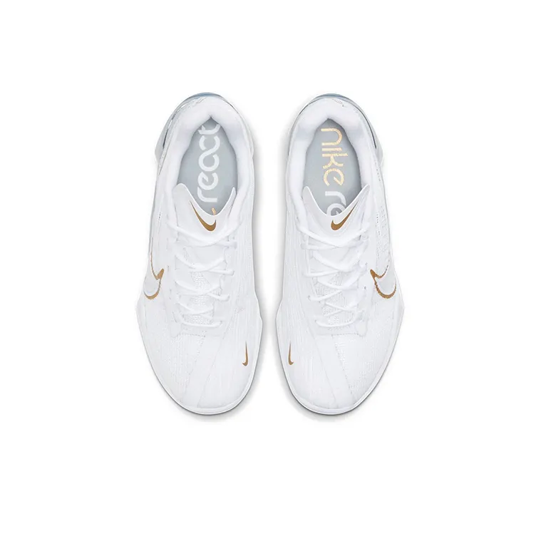 Nike React Metcon Turbo White Metallic Gold Women's-3