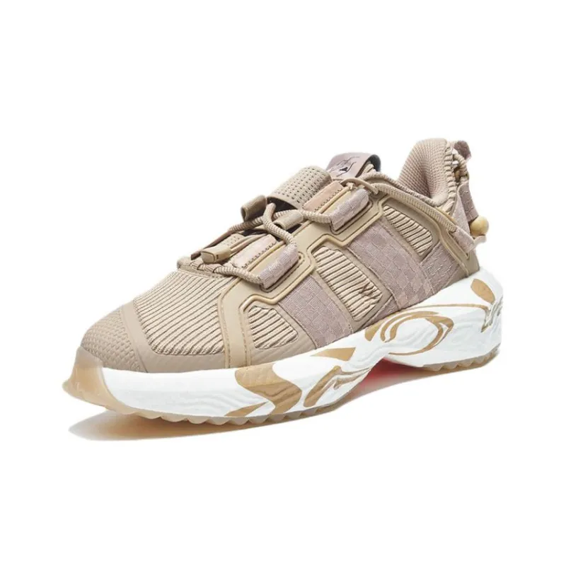 XTEP Shaolin Collection Anti Slip And Wear Resistant Breathable Low Top Training Shoes Men's Beige Umber-1