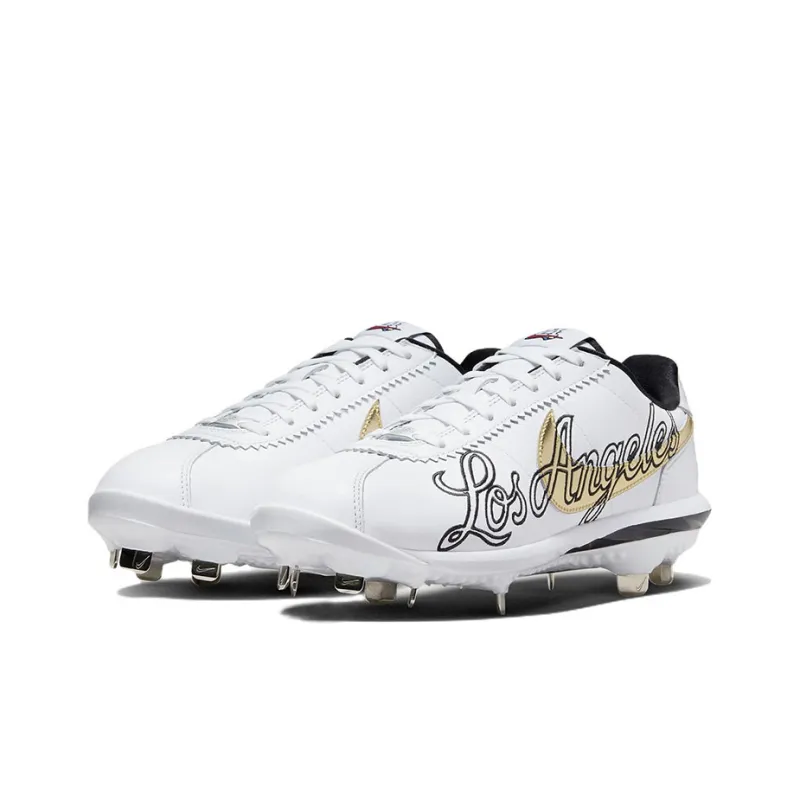Nike Cortez Lunar Cortez Baseball Cushioning Anti-Slip And Wear-Resistant Low-Top Training Shoes Men's White Gold-2
