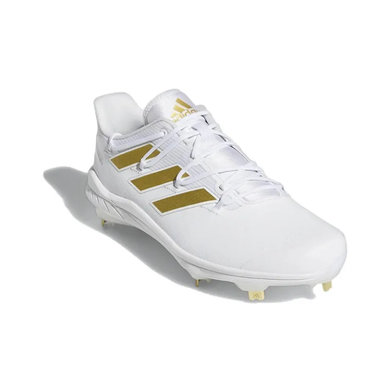 Adidas Adizero Cleats Wear Resistant Low Top Training Shoes Men's White Gold-2