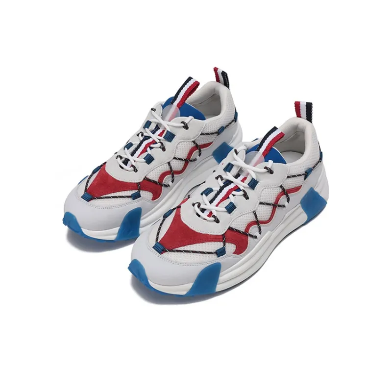 Moncler Compassor Low Top Sports Casual Shoes Men's White Red Blue-2