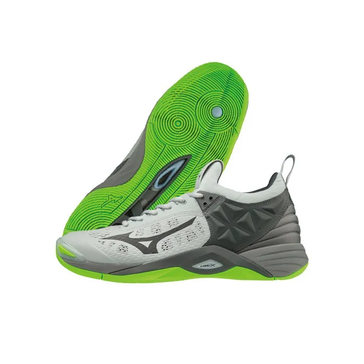 Mizuno Wave Momentum 2 Anti-Slip And Wear-Resistant Breathable Low-Top Training Shoes Unisex Gray Green-2