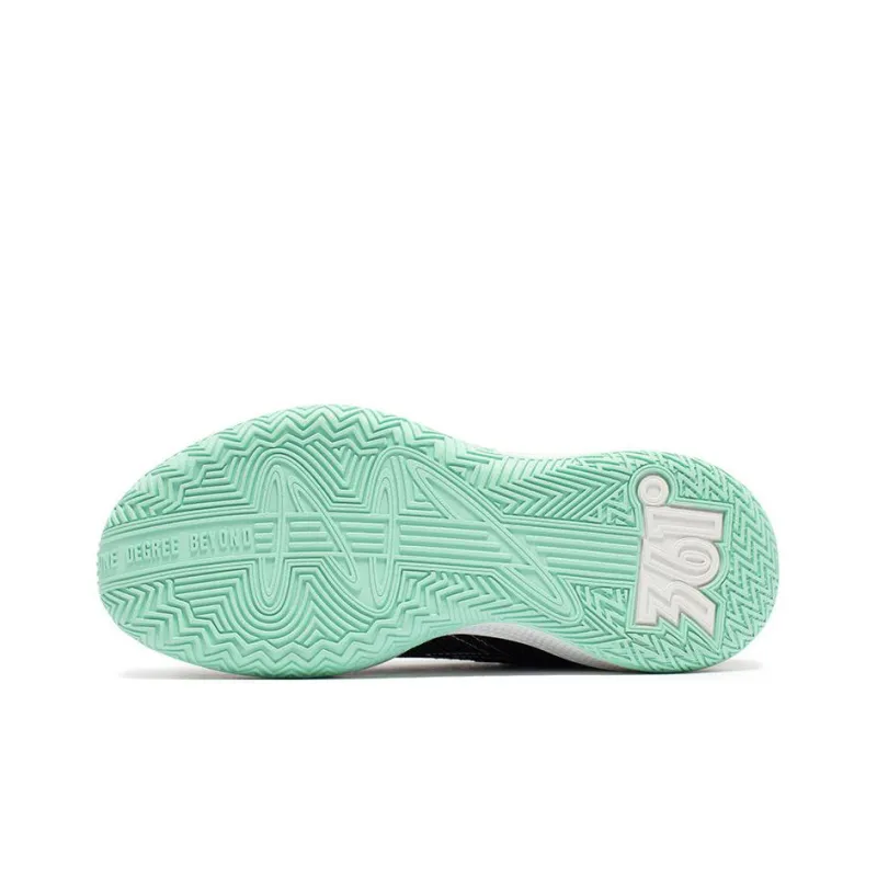 361° Big3 Team Cushioned Slip Resistant Breathable Low Top Basketball Shoes Men's Black White Cyan-4