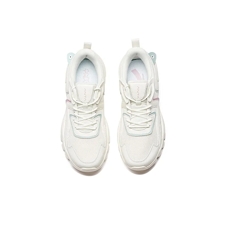 ANTA Variety Training Collection Training Shoes Women's Low Top Ivory White/Gray Purple/Cyan-2