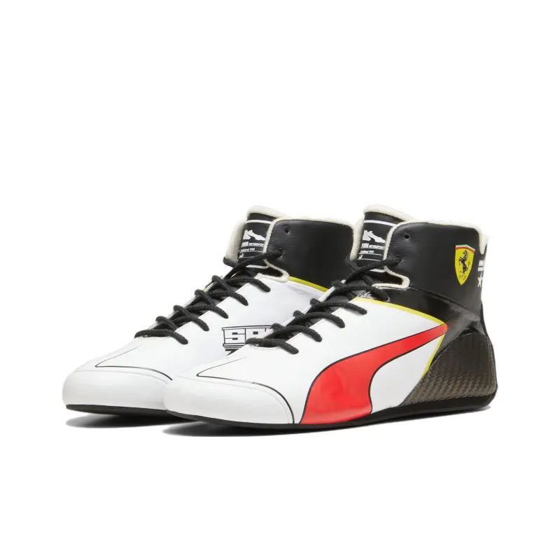 JUNE AMBROSE x PUMA Scuderia Ferrari Pro Anti-Slip Wear-Resistant Mid-Top Training Shoes Women's White Black Red-2