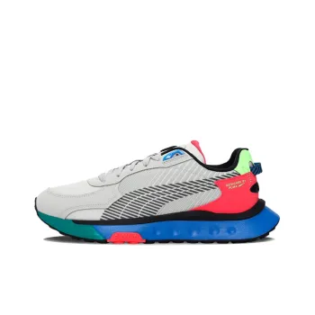 PUMA Wild Rider Dazed Cushioned Anti-Slip And Wear-Resistant Lightweight Low-Top Training Shoes Women's Gray Blue Red