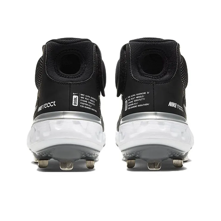 Nike Alpha Huarache Elite 3 Mid 'Black Light Smoke Grey'-4