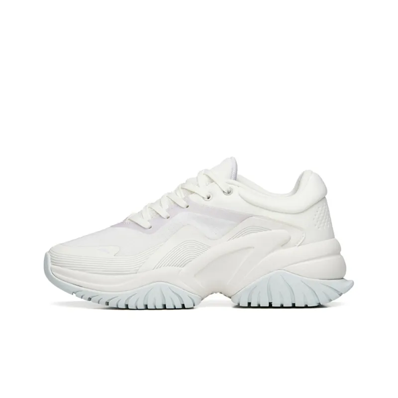 ANTA Training Shoes Women's Low Top Ivory White/Misty Purple/White Gray Green-0