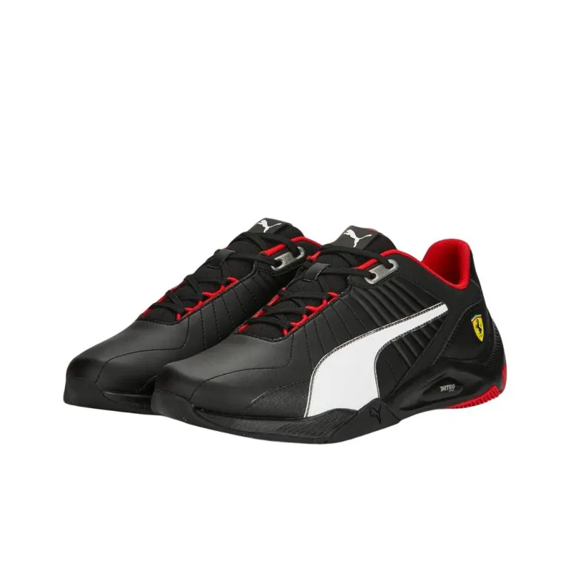 PUMA Ferrari Kart Cat Rl Nitro Anti-Slip Wear-Resistant Low-Top Training Shoes Men's Black White Red-1