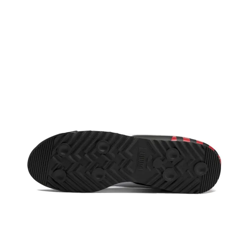 PUMA Roma Cushioning Anti-Slip And Wear-Resistant Low-Top Training Shoes Men's Black Red-4