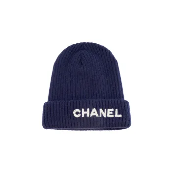 CHANEL Cashmere Beanies Women's Blue