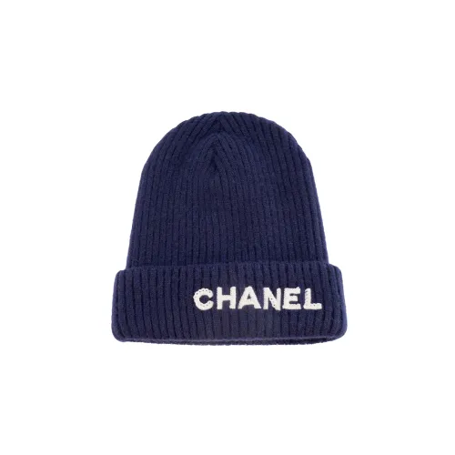 CHANEL Beanies Women's Blue