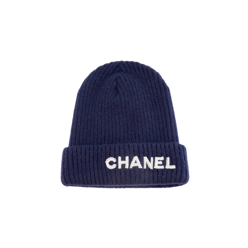 CHANEL Cashmere Beanies Women's Blue-0